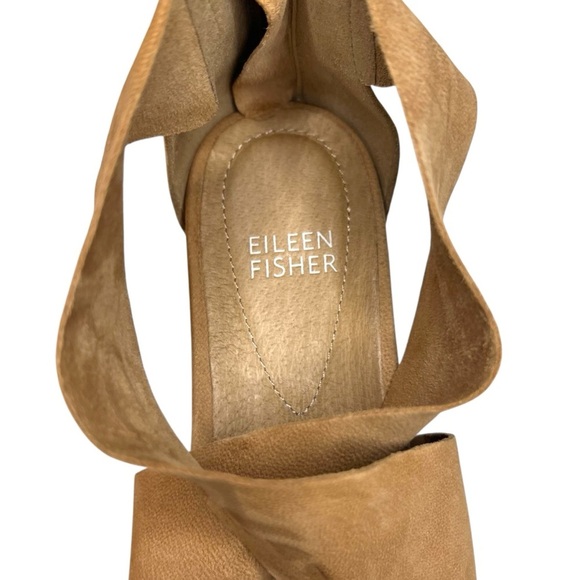 EILEEN FISHER Sport Tumbled Leather Sneaker Sandal in Honey Size 7.5 - Picture 9 of 11